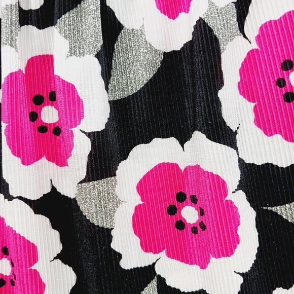 Blouse Size 26 28 Hot Pink Black Flower Power Y2K Retro Mod Festival Bloomcore - Picture 2 of 12